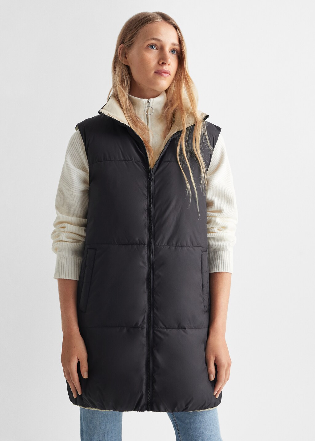 Reversible quilted gilet - Medium plane