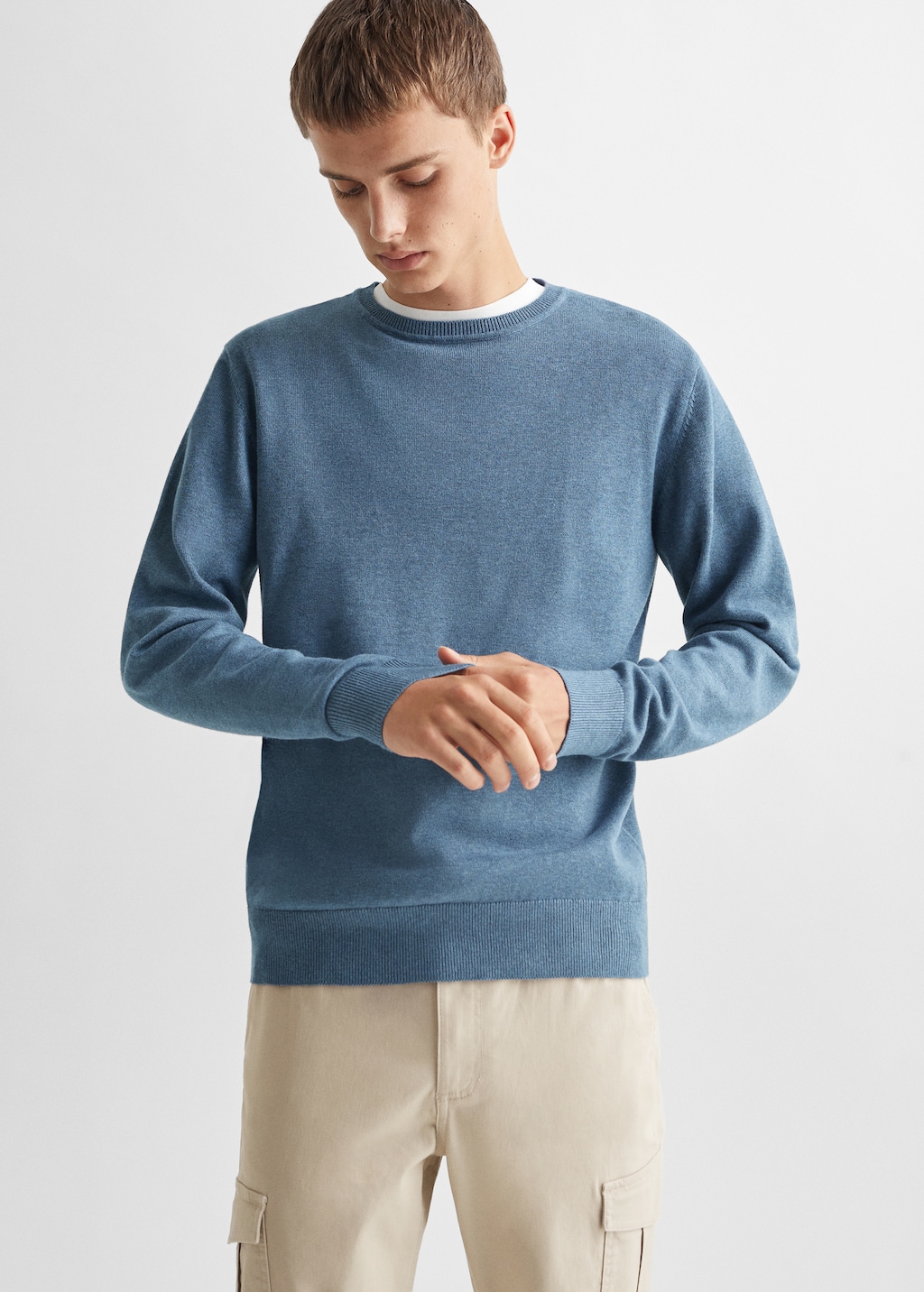 Knit cotton sweater - Medium plane