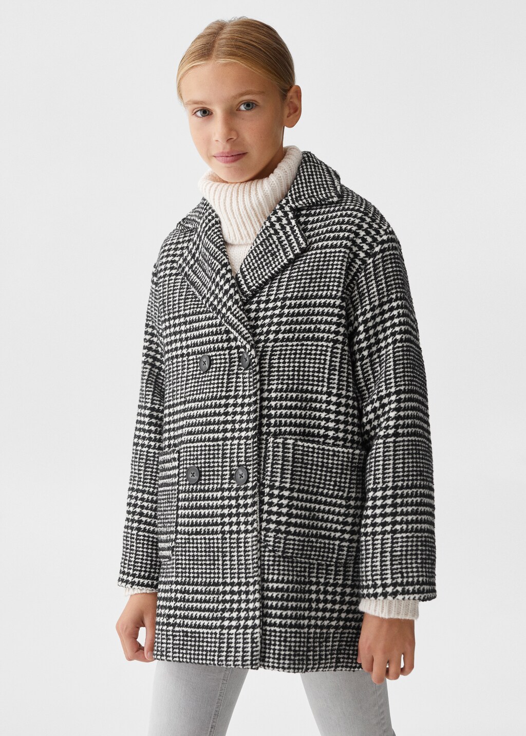 Checked lapels coat - Medium plane