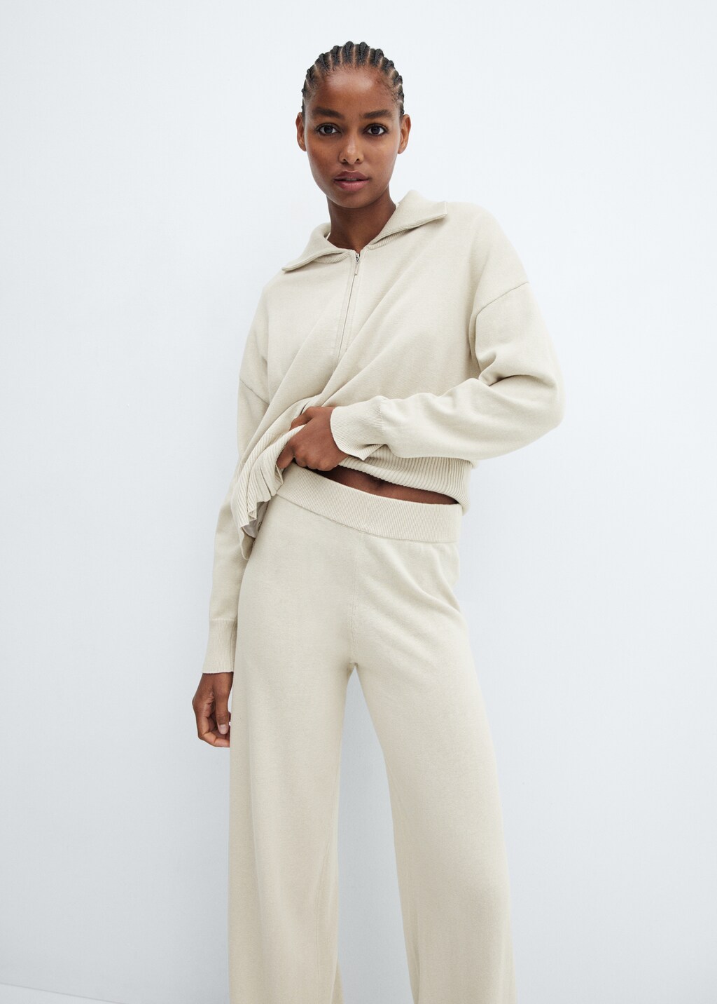 Wideleg cotton and linen pyjama trousers - Details of the article 2