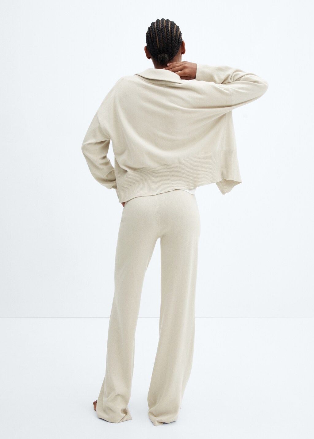 Wideleg cotton and linen pyjama trousers - Reverse of the article