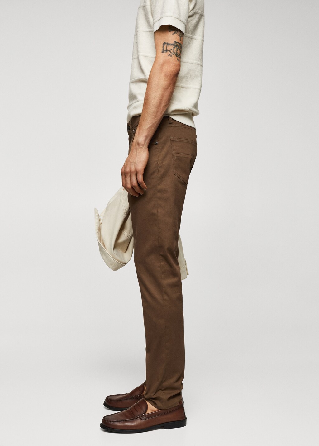 Slim fit serge cotton trousers - Details of the article 2