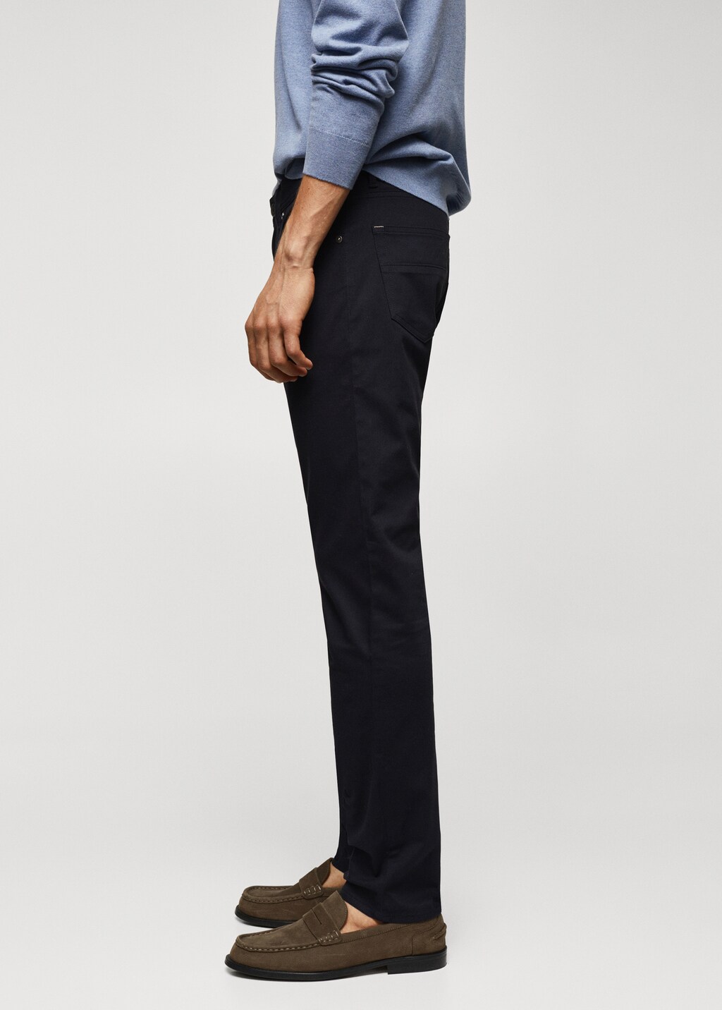 Slim fit serge cotton trousers - Details of the article 2