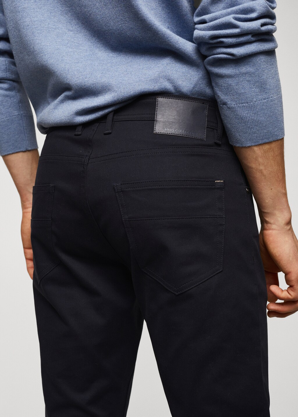 Slim fit serge cotton trousers - Details of the article 4