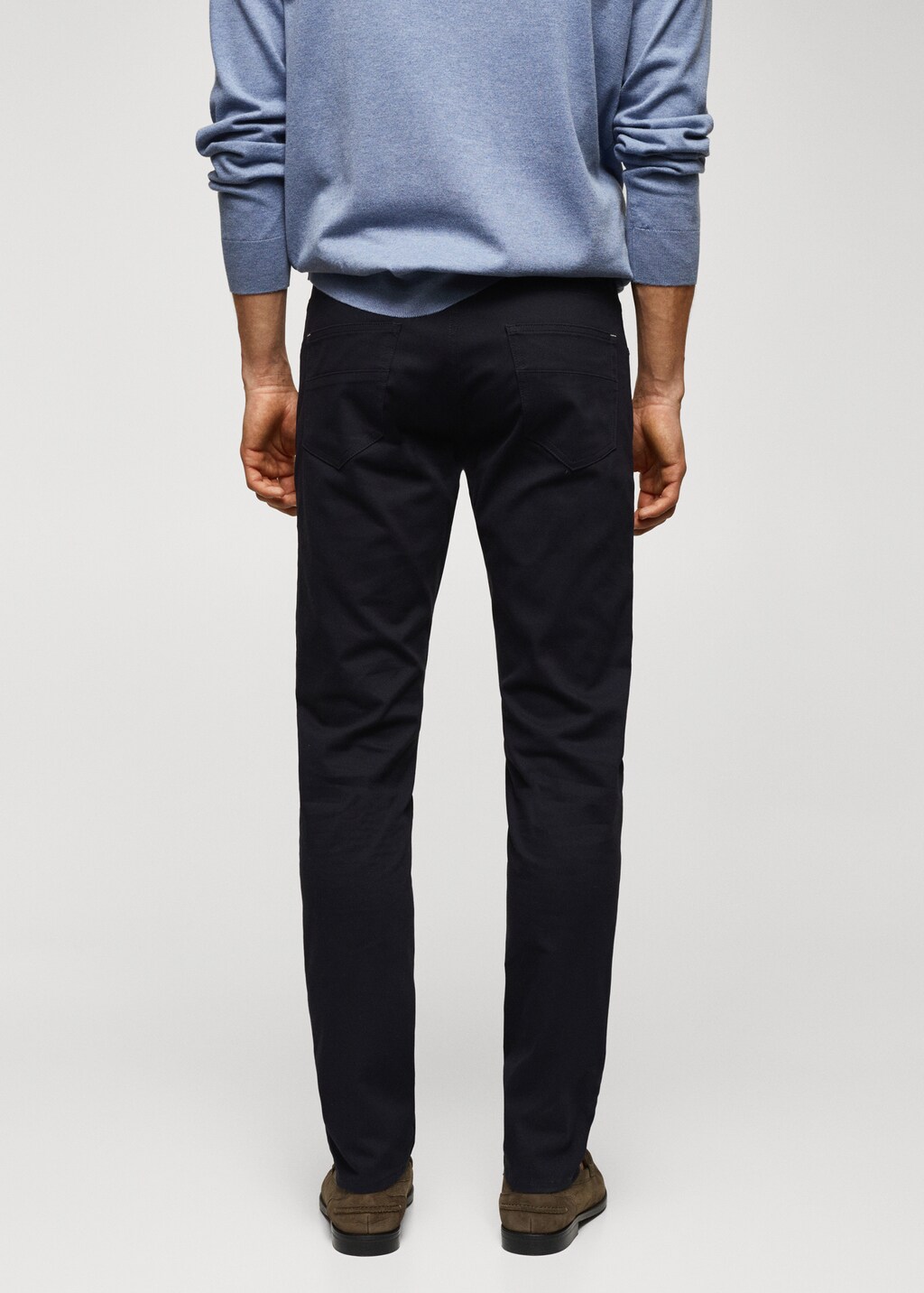 Slim fit serge cotton trousers - Reverse of the article