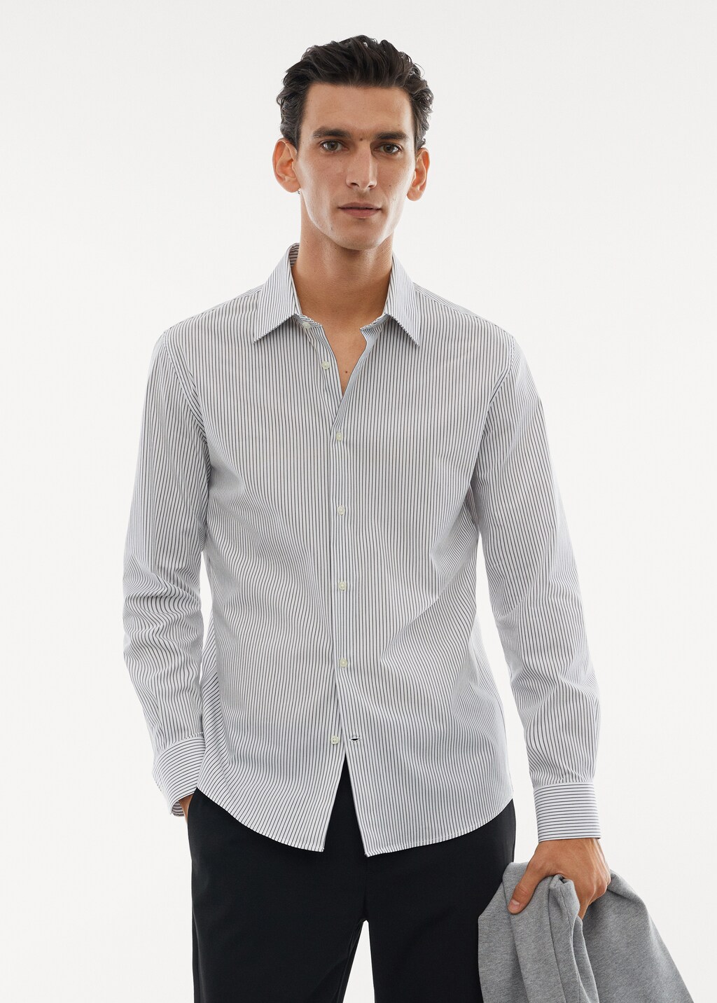 Slim fit stretch cotton shirt - Medium plane