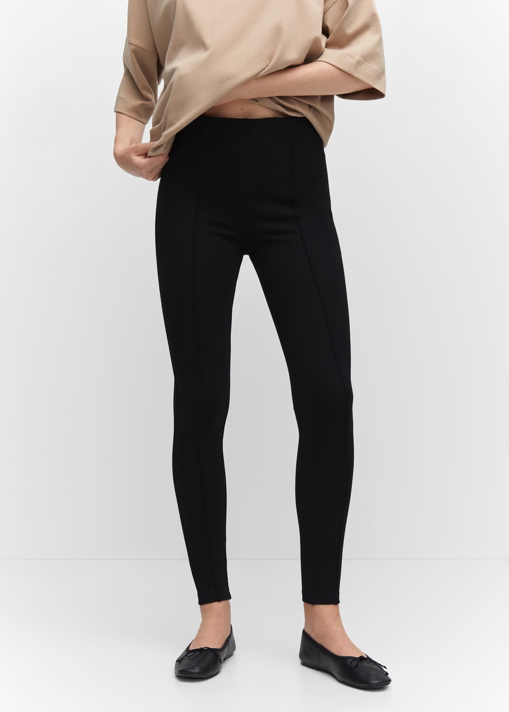 Pleated skinny leggings - Medium plane