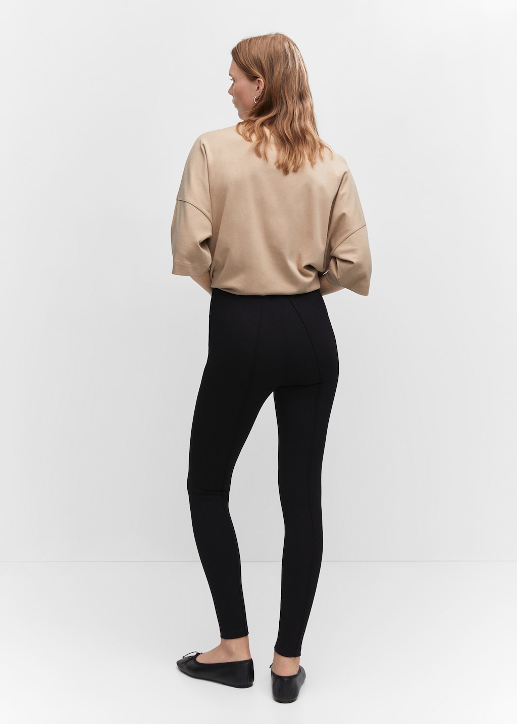 Pleated skinny leggings - Reverse of the article