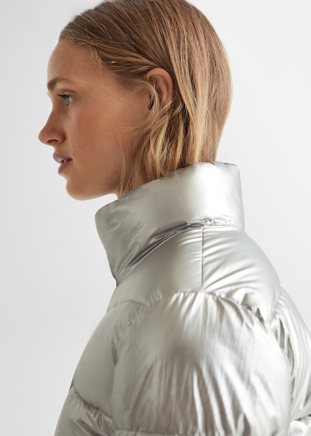 Metallic puffer jacket - Details of the article 1