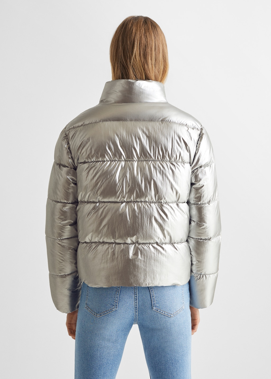 Metallic puffer jacket - Reverse of the article