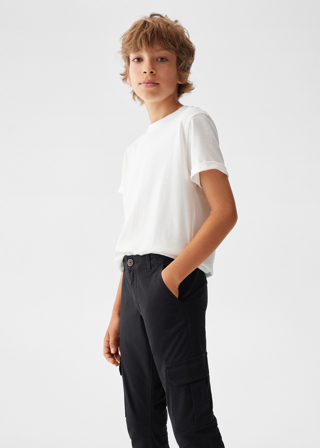 Cotton cargo trousers - Medium plane