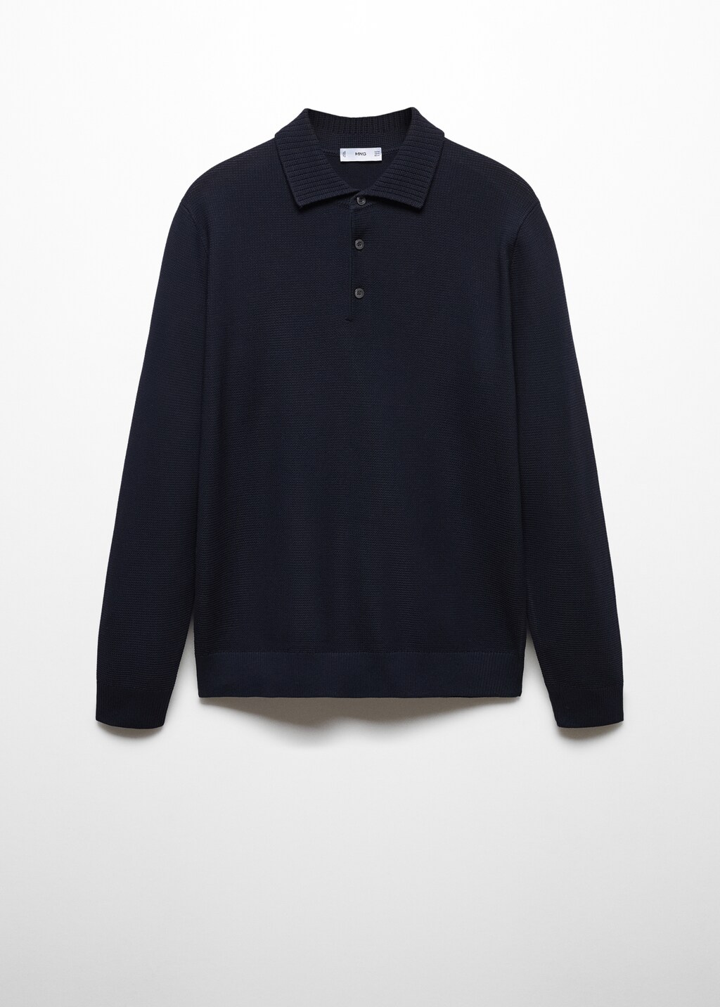 Structured fine-knit polo shirt - Article without model