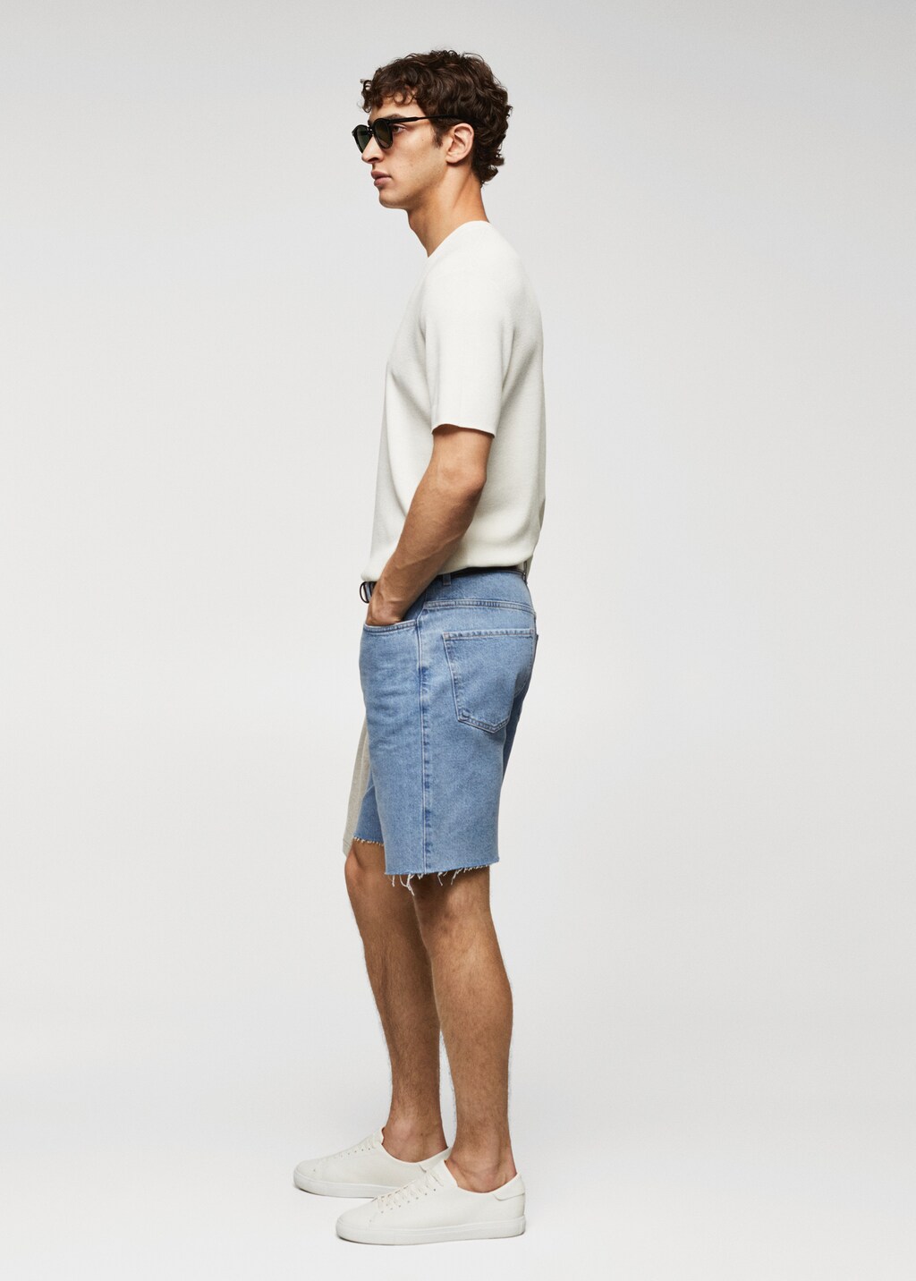 Regular-fit denim bermuda shorts - Details of the article 2