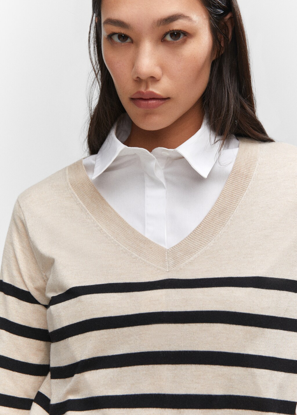 Fine-knit striped sweater - Details of the article 1