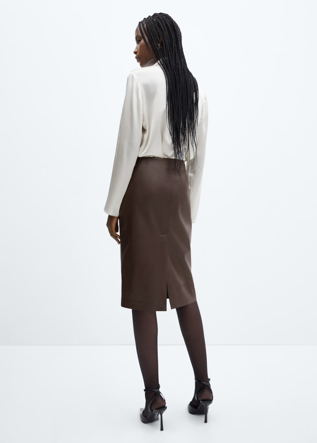 Faux-leather pencil skirt - Reverse of the article