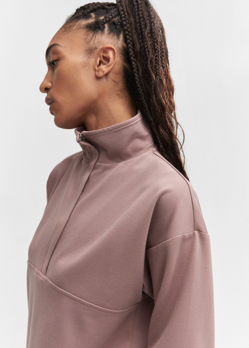 Perkins-neck sweater with zipper - Details of the article 1