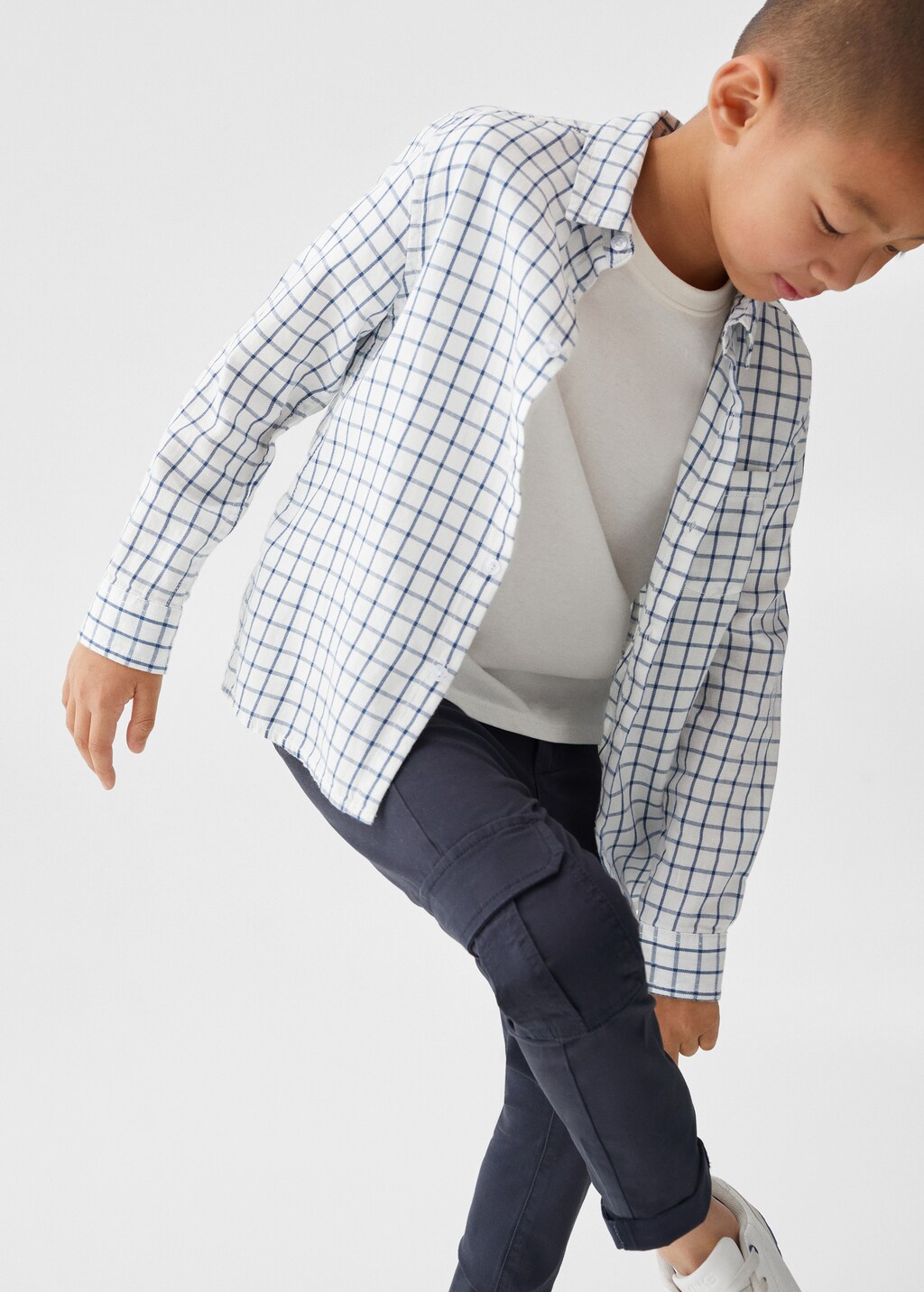 Slim fit checked cotton shirt - Details of the article 2