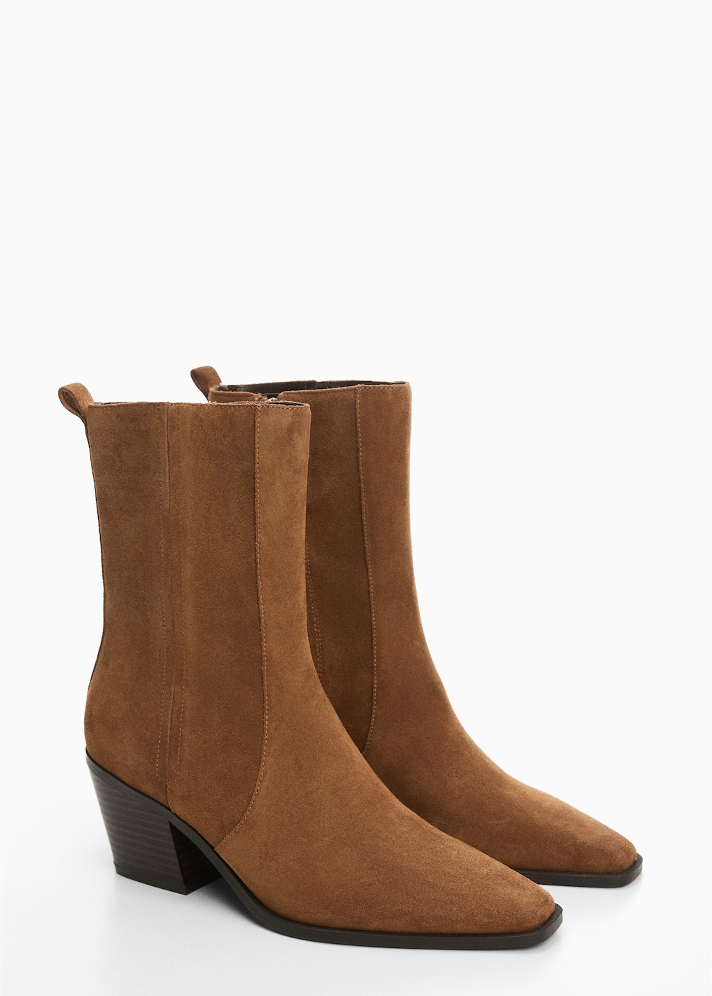 Mango leather cowboy ankle boots best sale