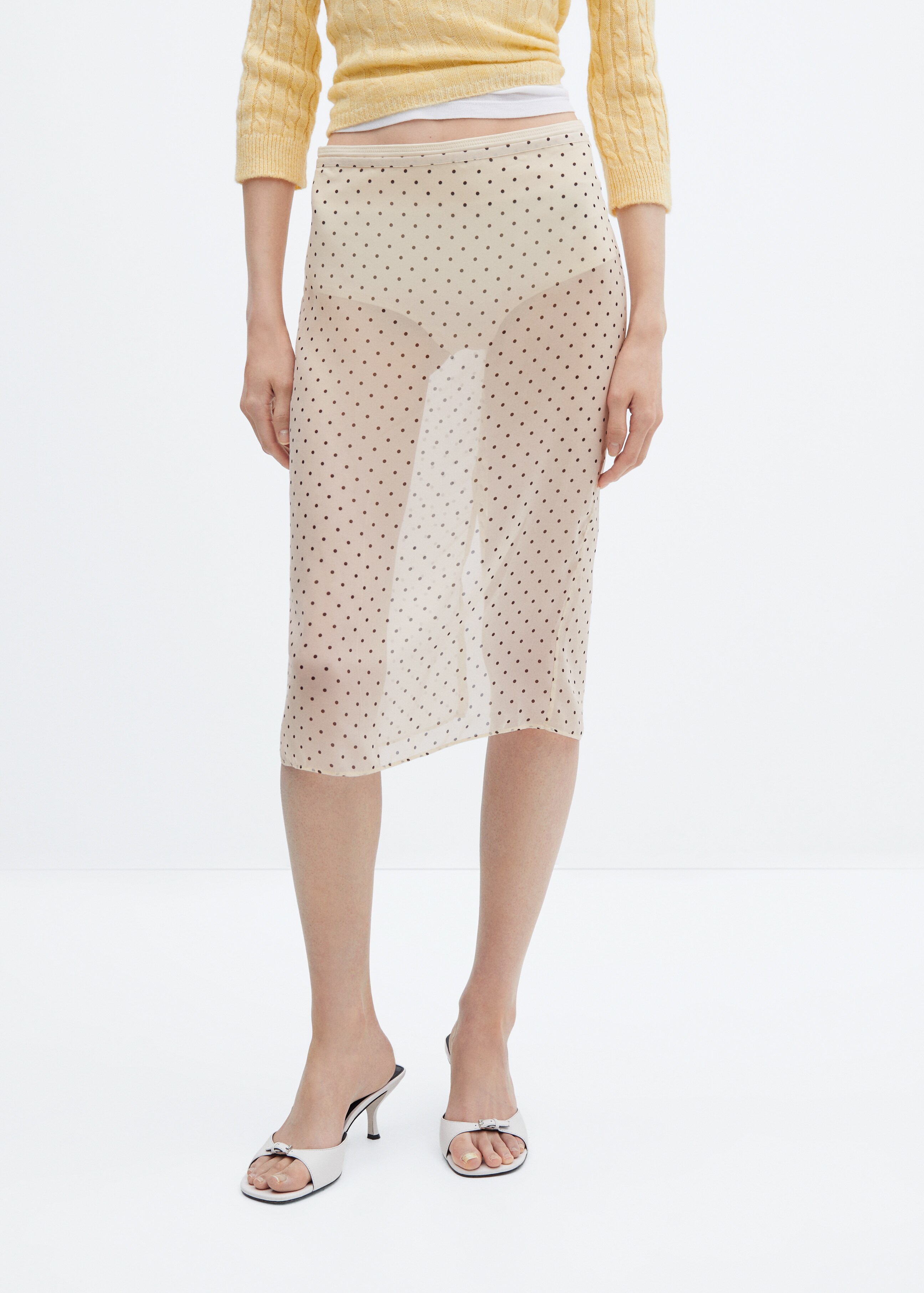 Semi-transparent polka-dot skirt - Medium plane
