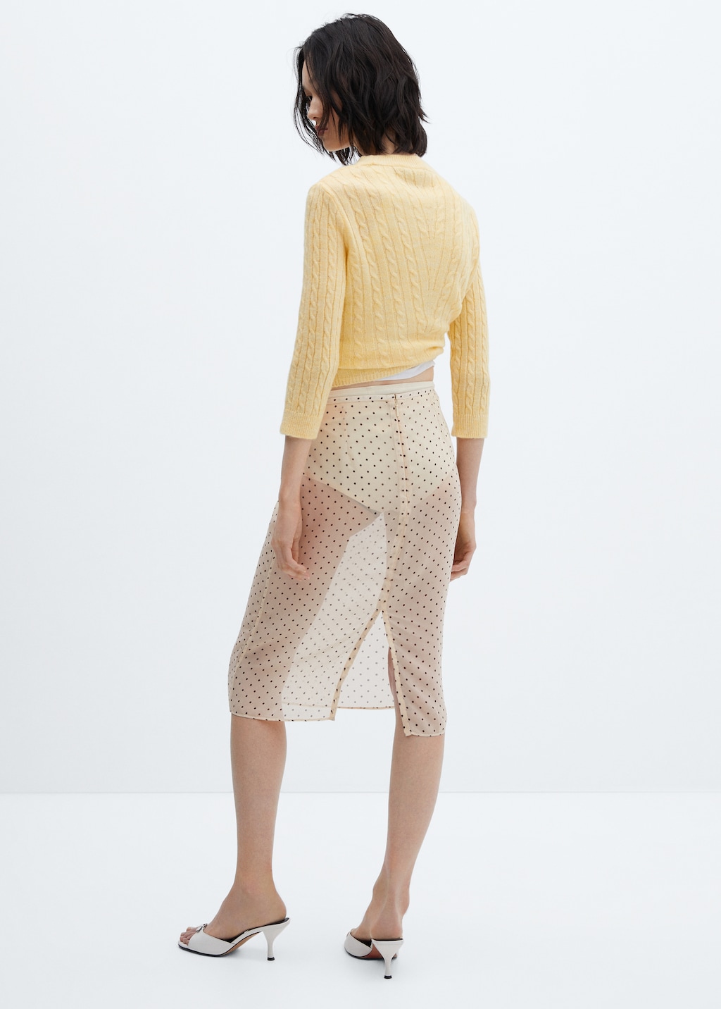 Semi-transparent polka-dot skirt - Reverse of the article