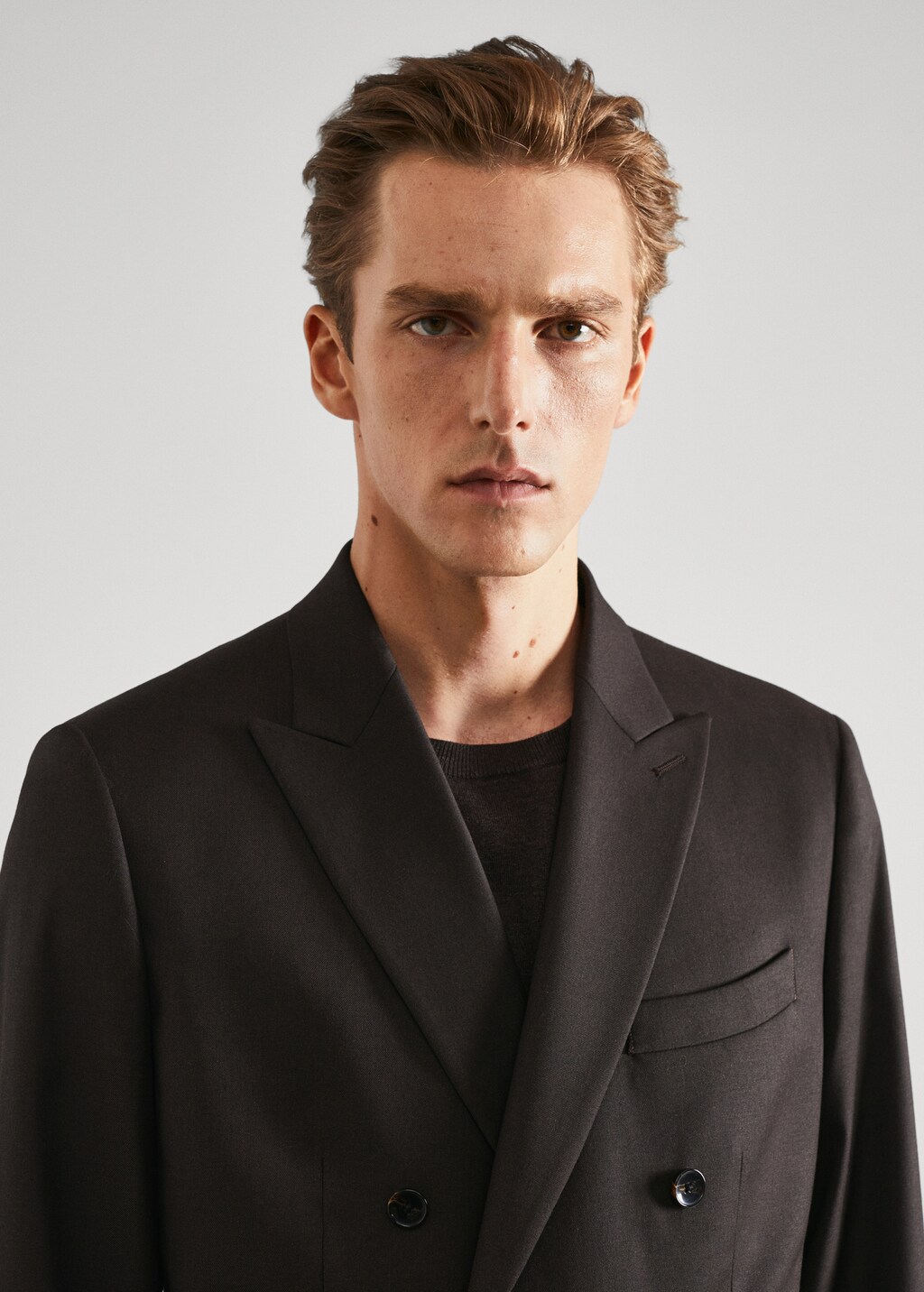 Slim fit double-breasted suit blazer - Details of the article 1