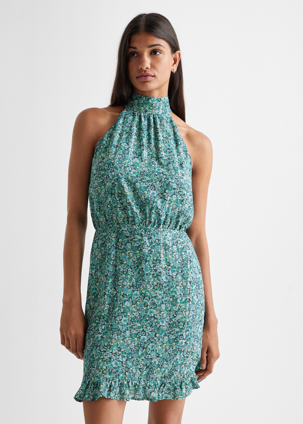 Printed halter gown - Medium plane