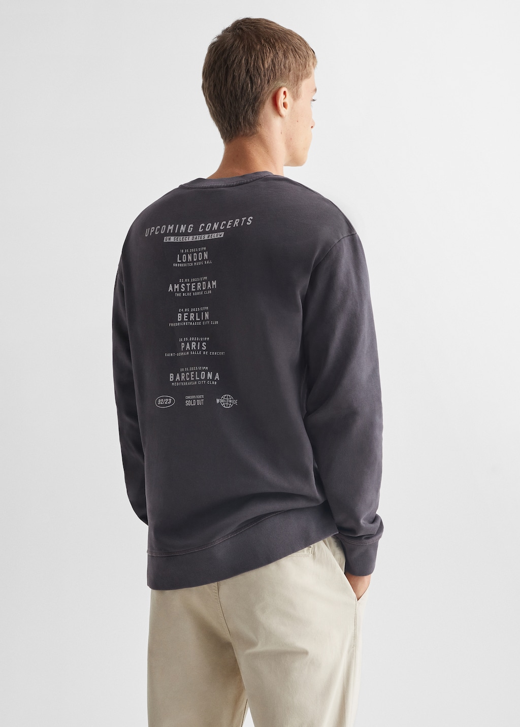 Printed cotton sweatshirt - Reverse of the article