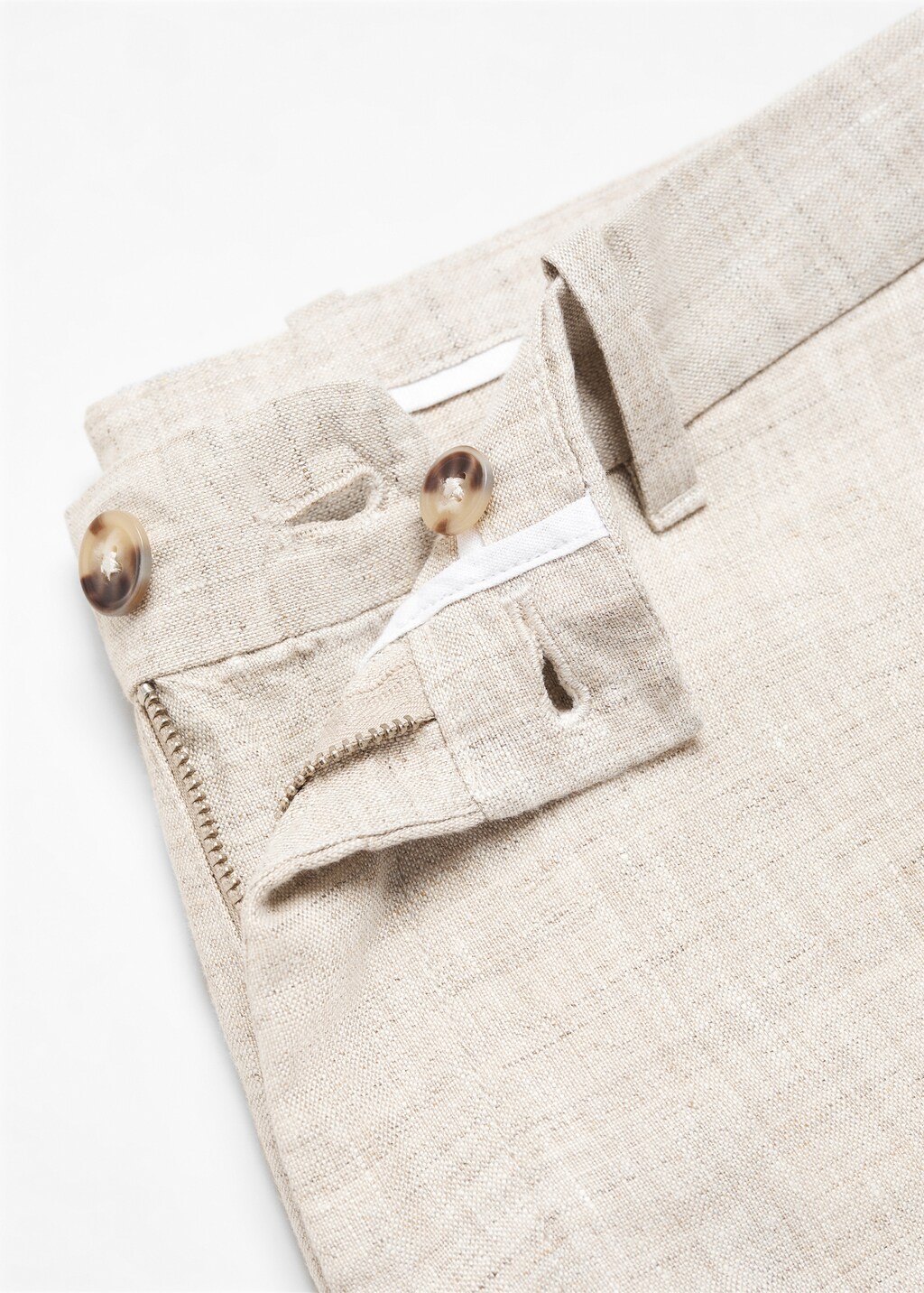 Slim-fit linen bermuda shorts - Details of the article 8