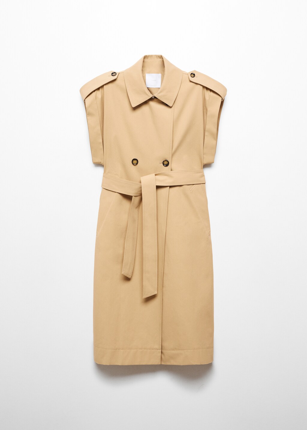 Sleeveless button-down trench coat - Article without model