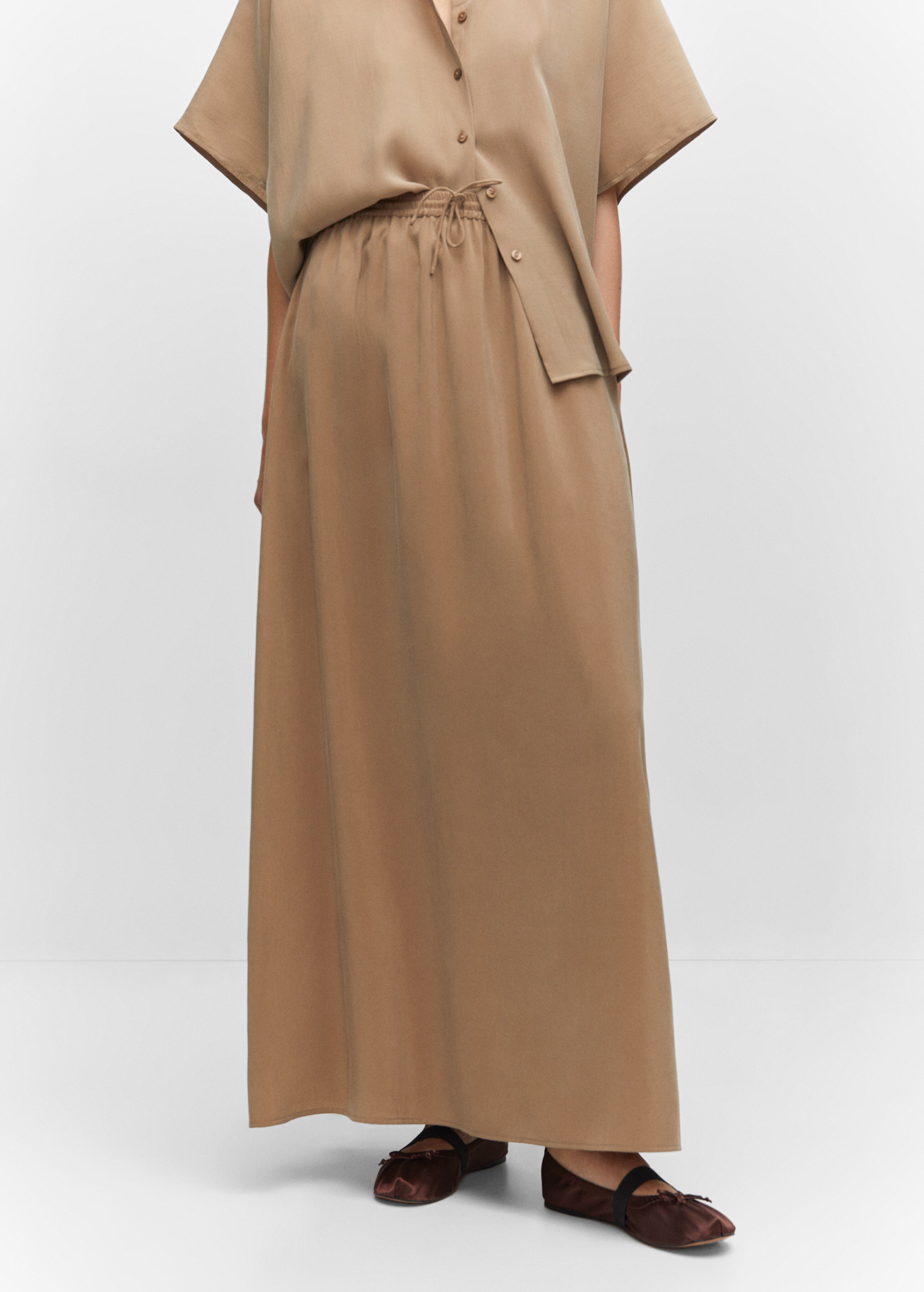 Modal skirt with elastic waist - Medium plane