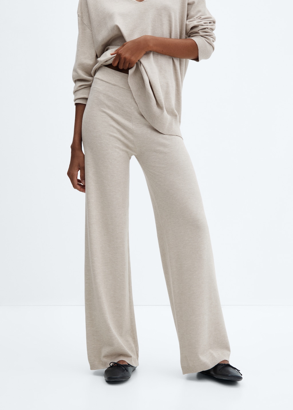 Knitted wideleg trousers - Medium plane