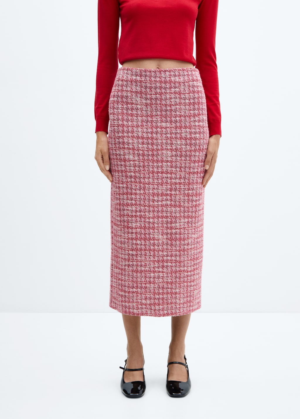 Houndstooth tweed skirt Women MANGO OUTLET United Kingdom