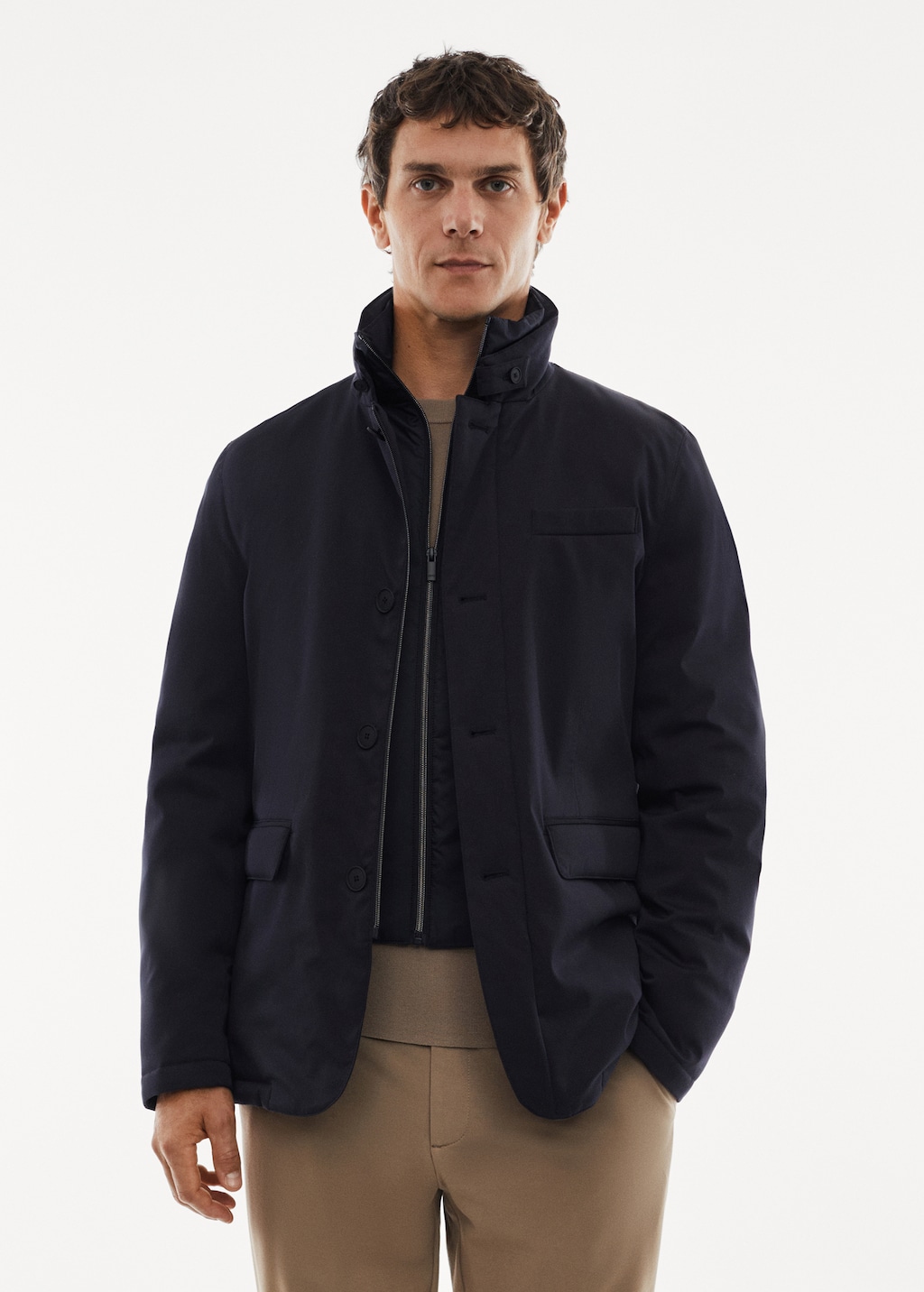 Water-repellent jacket with feather filling - Medium plane