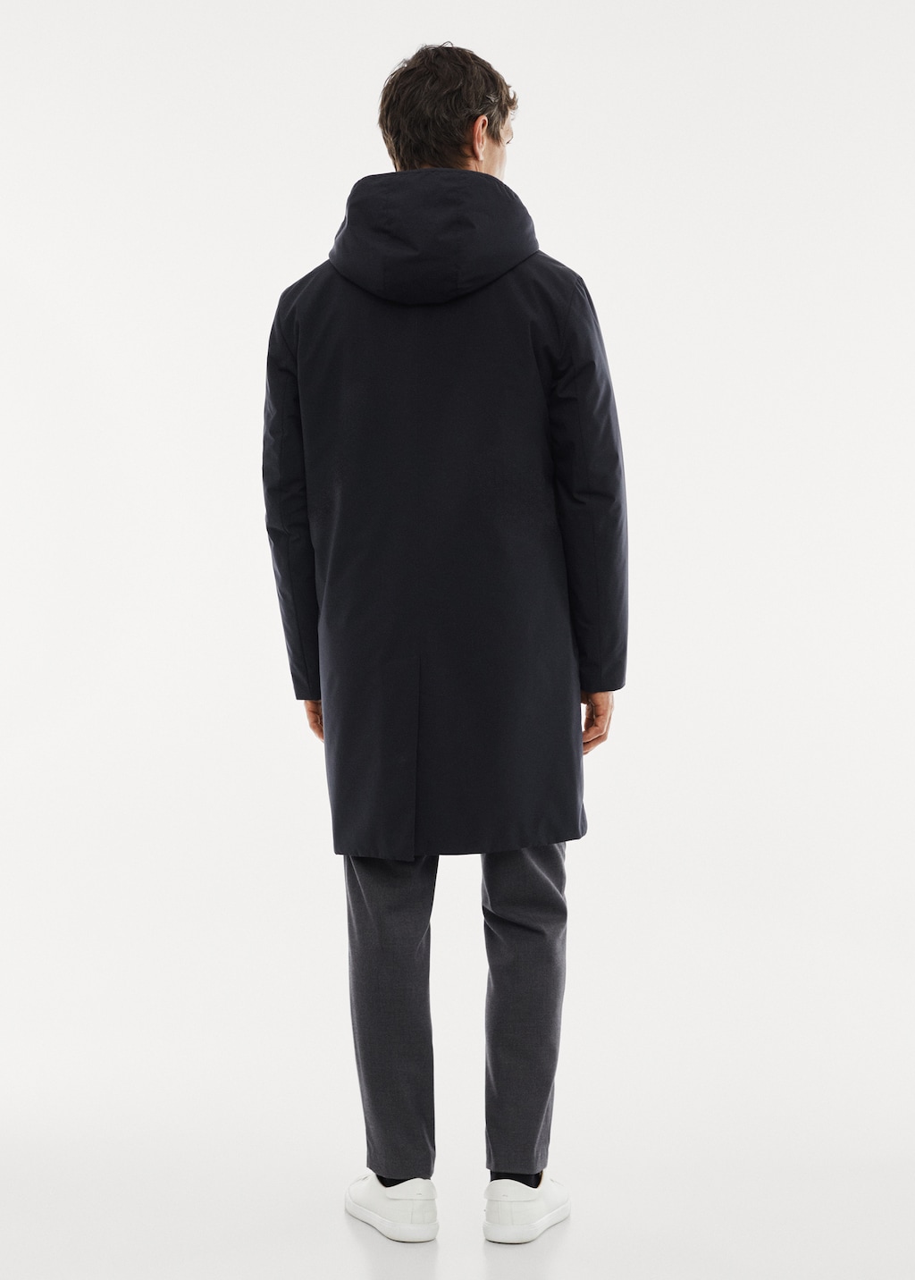 Water-repellent hooded trench coat - Reverse of the article