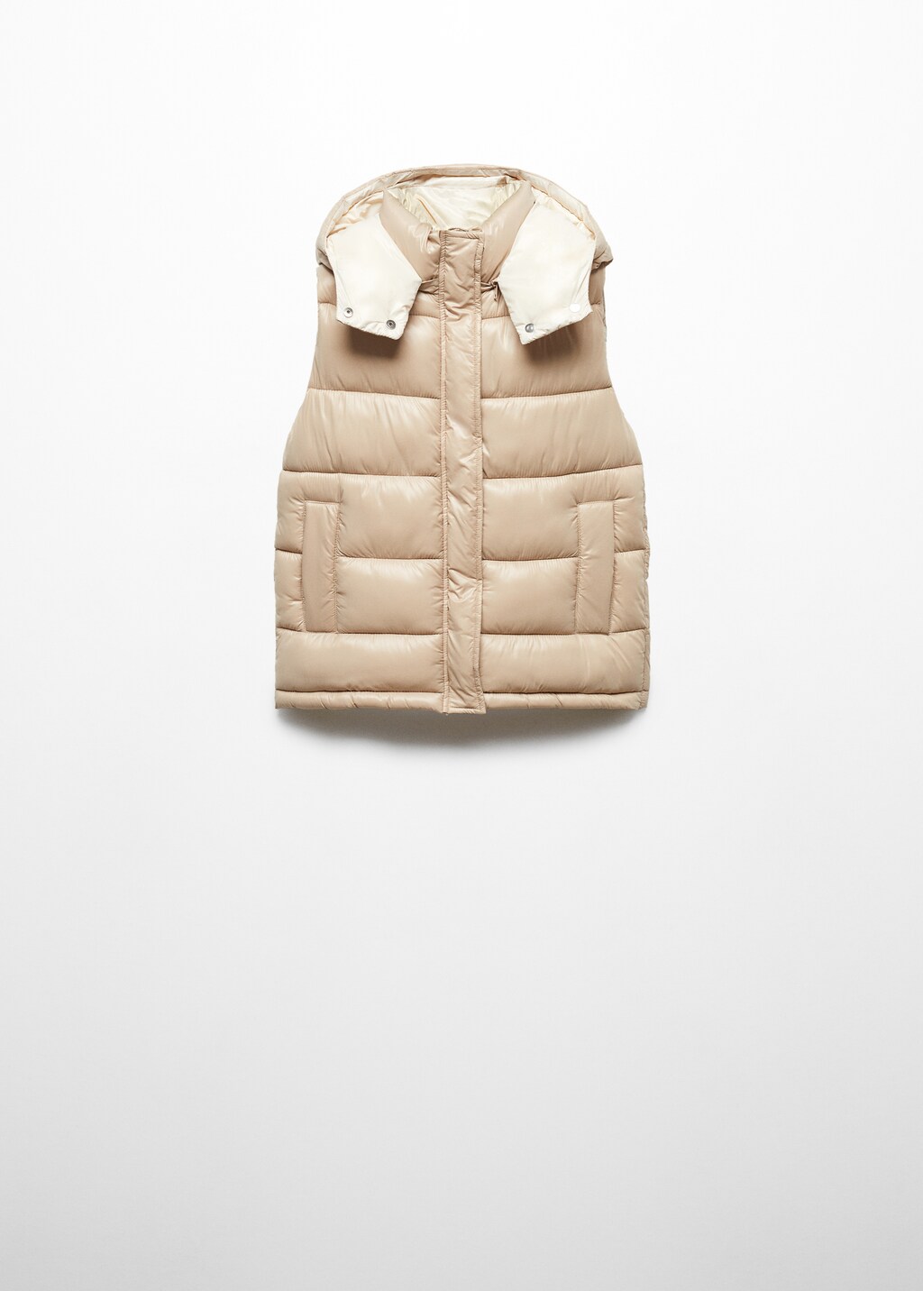 Water-repellent quilted gilet with hood - Article without model