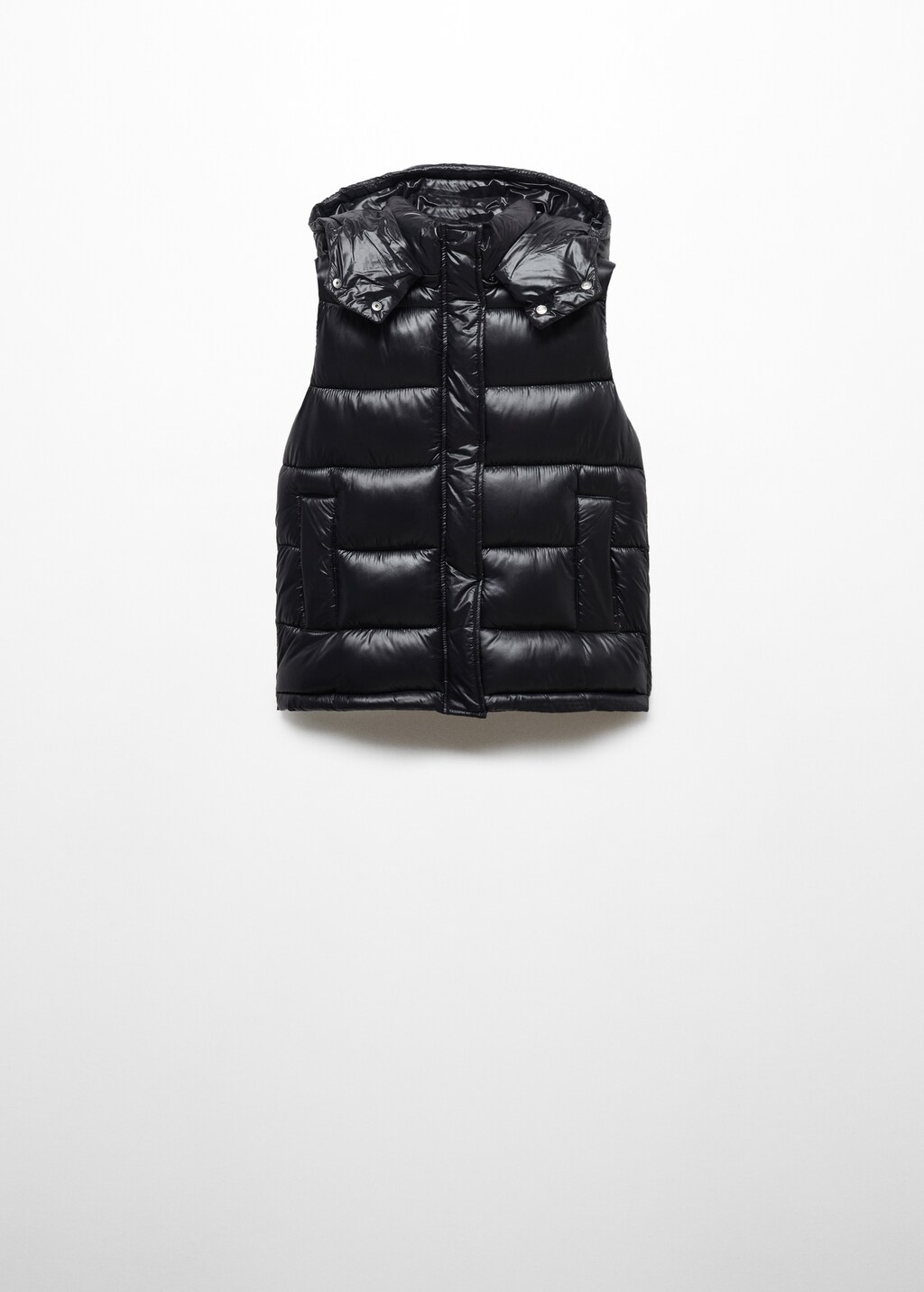 Water-repellent quilted gilet with hood - Article without model