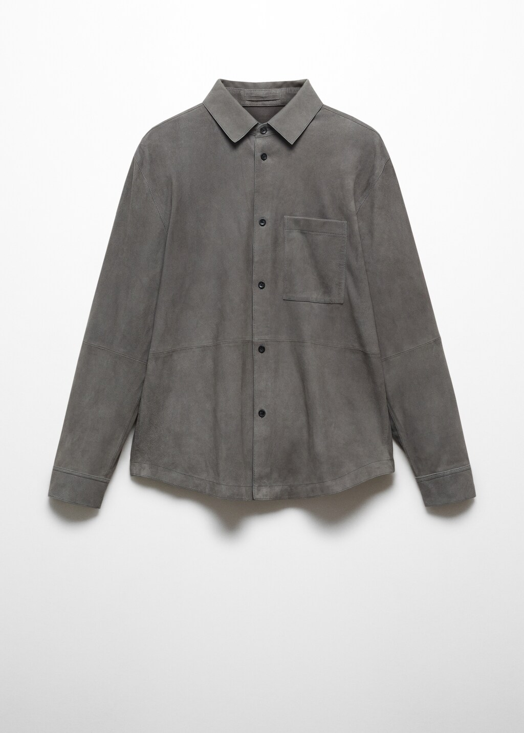 Suede leather overshirt with pocket - Article without model