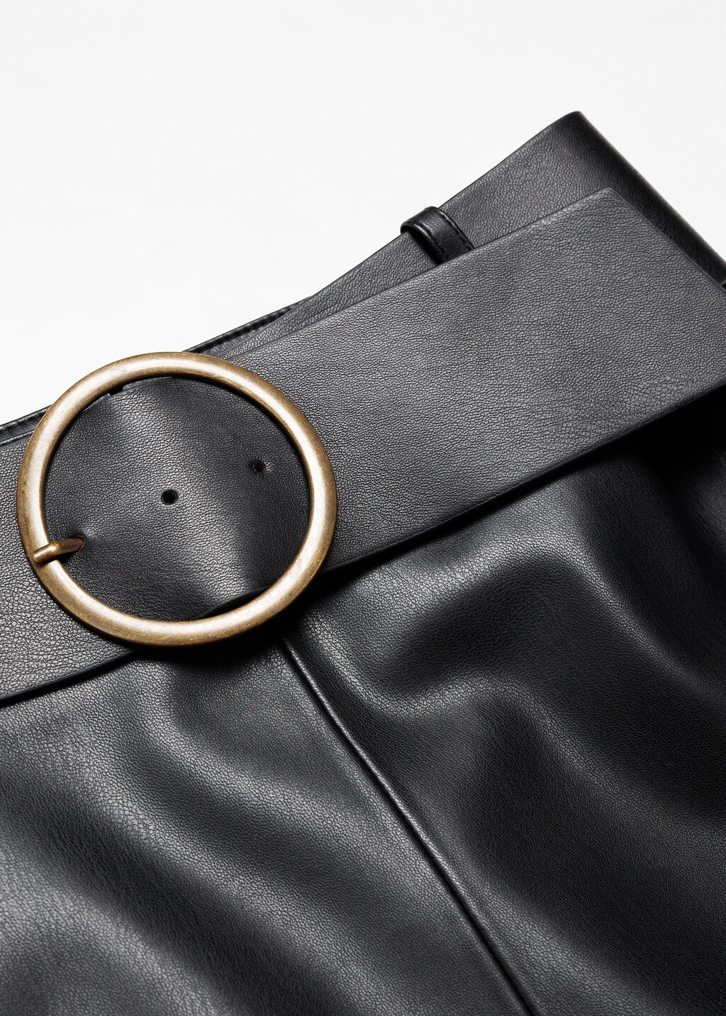 Leather-effect midi-skirt with belt - Details of the article 8