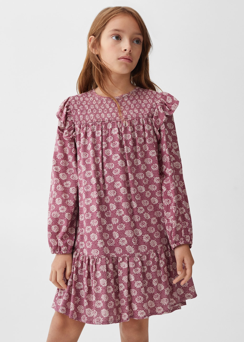 Ruffled printed dress - Medium plane