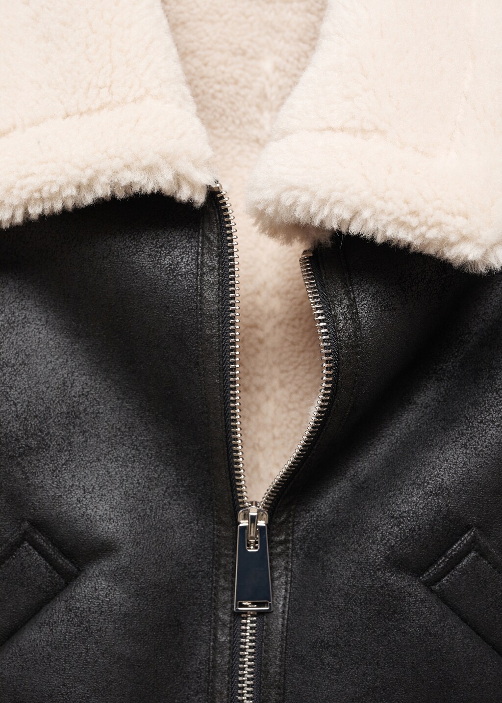 Shearling-effect lined short jacket - Details of the article 8