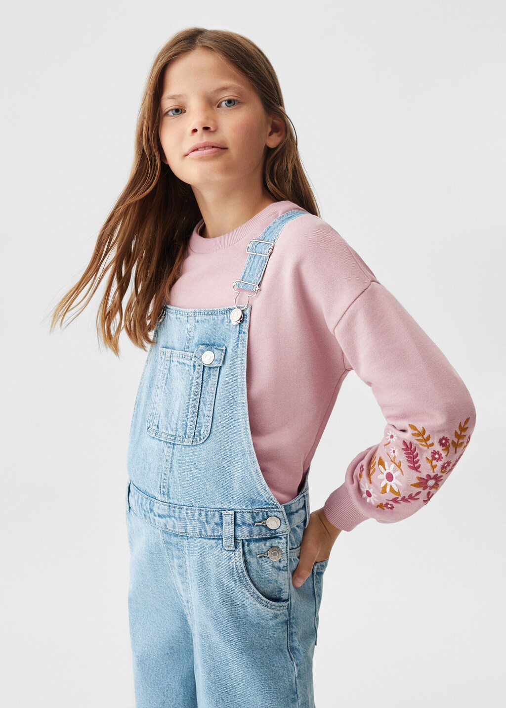 Lined denim dungarees - Medium plane