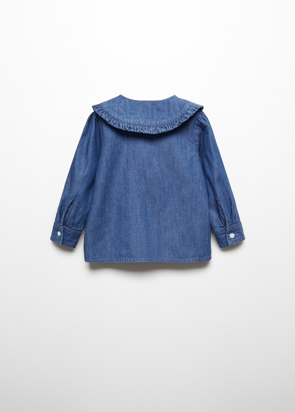 Babydoll-collar denim shirt - Reverse of the article