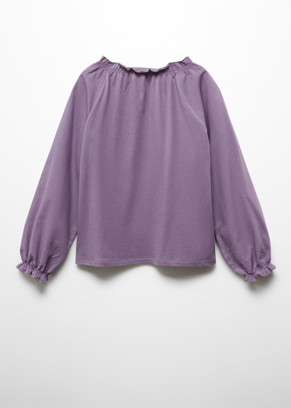 Long-sleeved t-shirt with ruffles - Reverse of the article