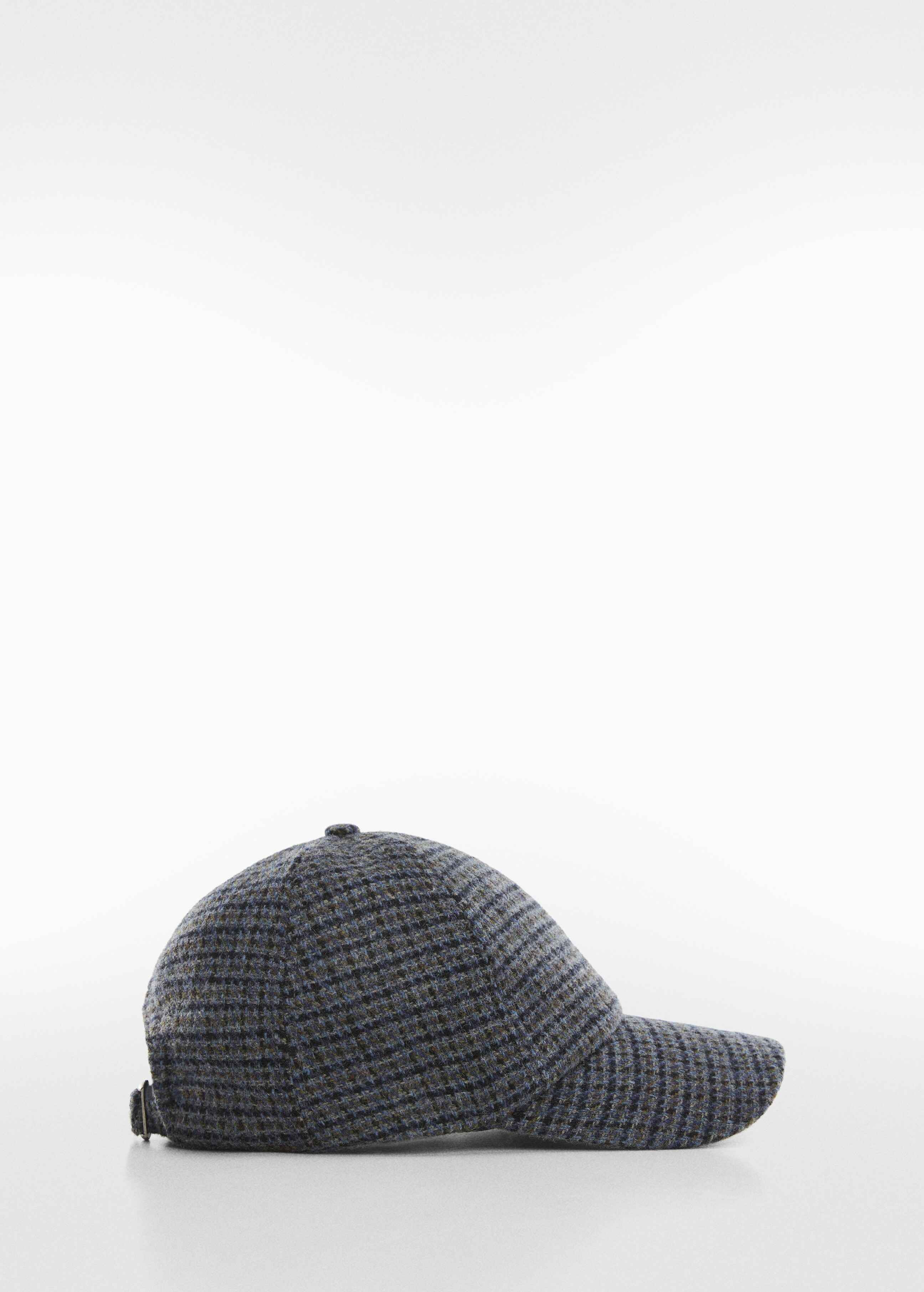 Check wool-blend cap