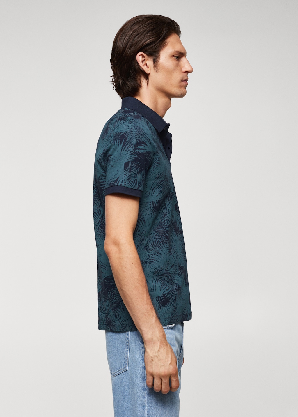 Palm print polo shirt - Details of the article 1