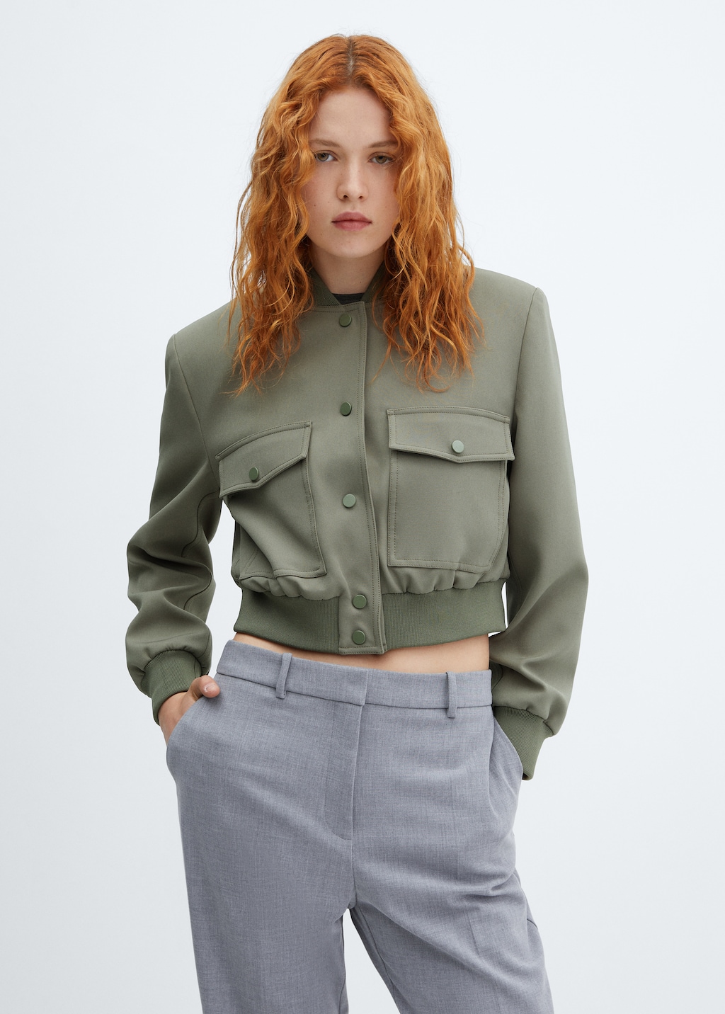 Bomber jacket with shoulder pads - Medium plane