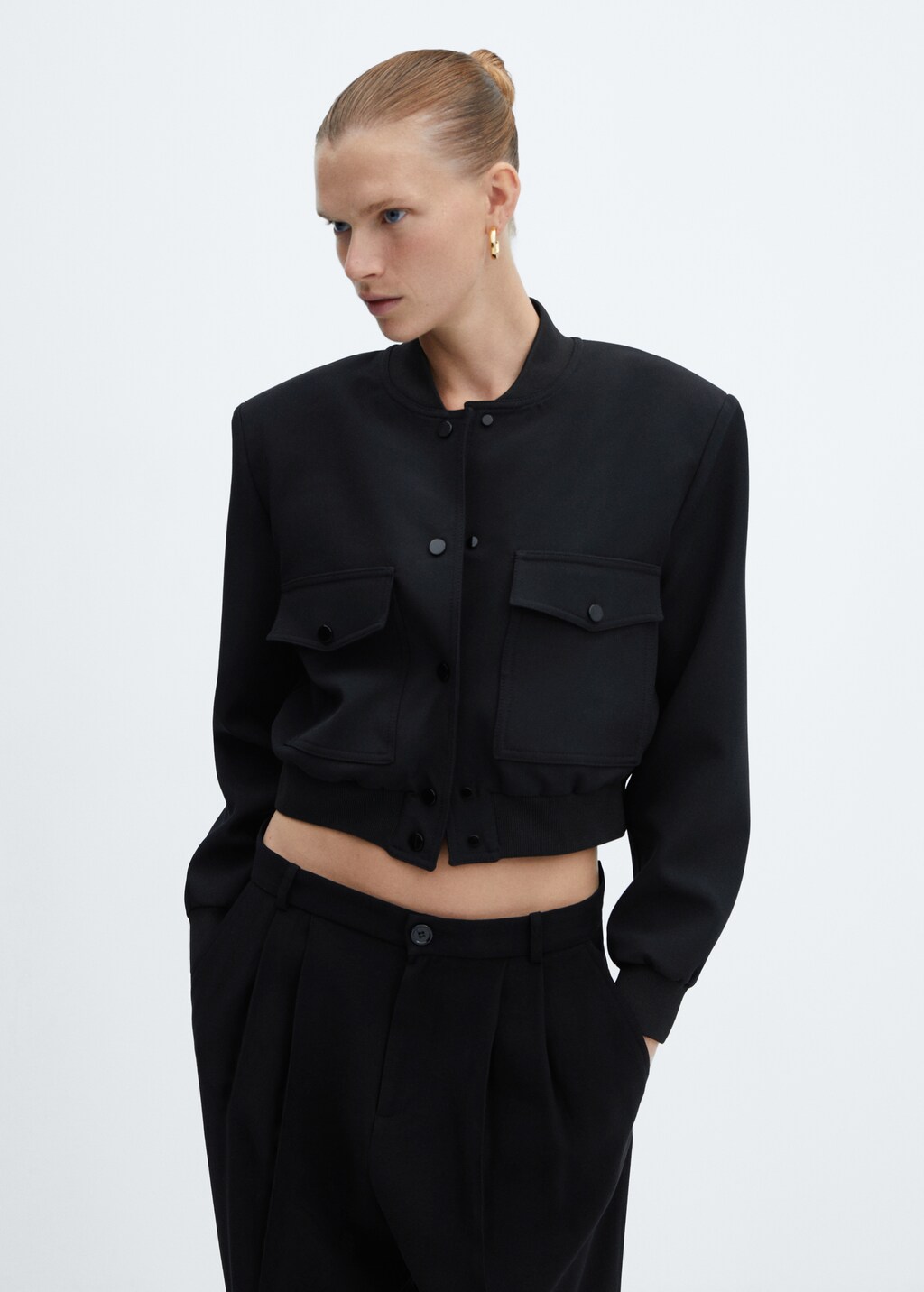 Bomber jacket with shoulder pads - Woman | MANGO OUTLET USA