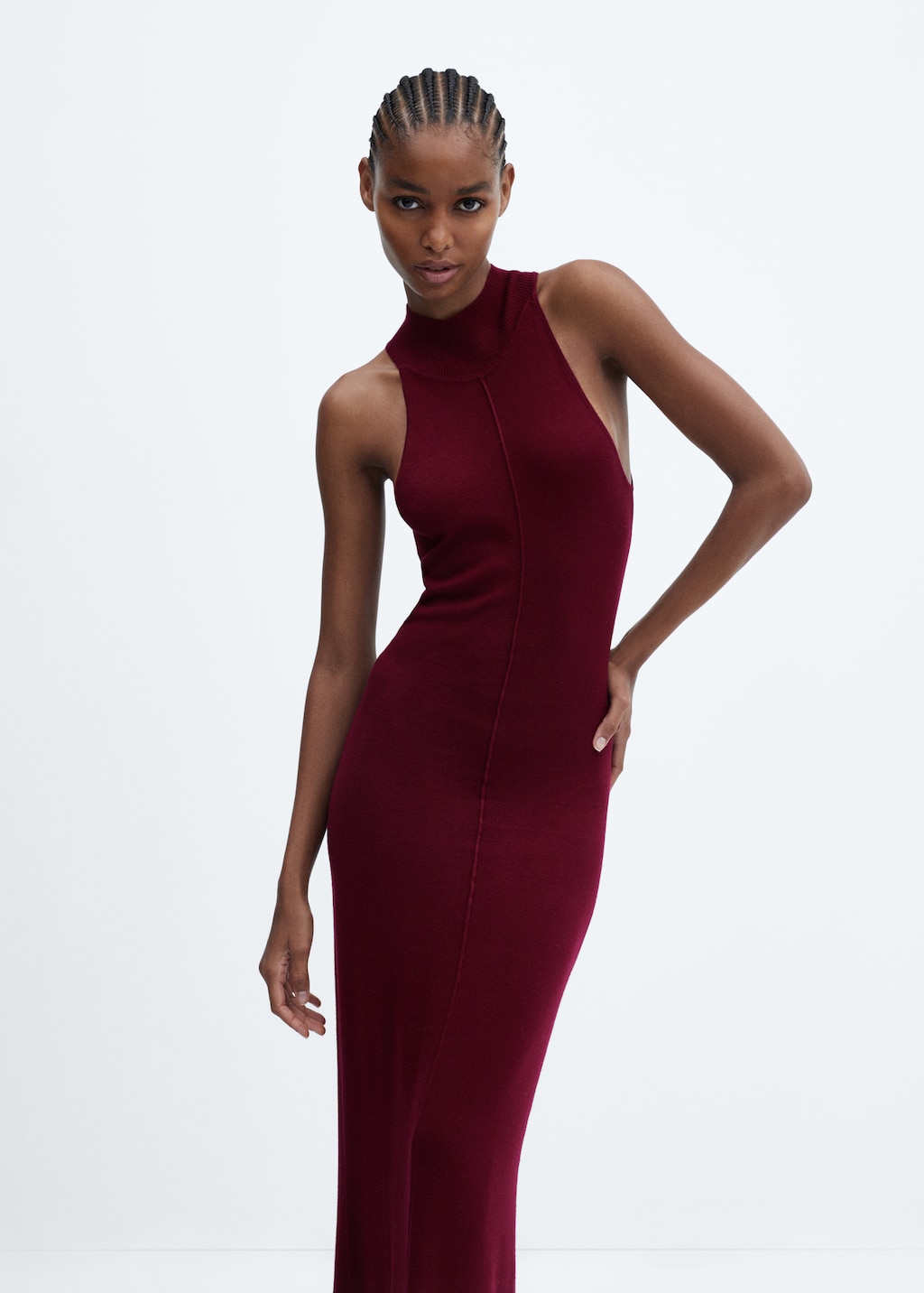 Fitted dress with back slit - Medium plane