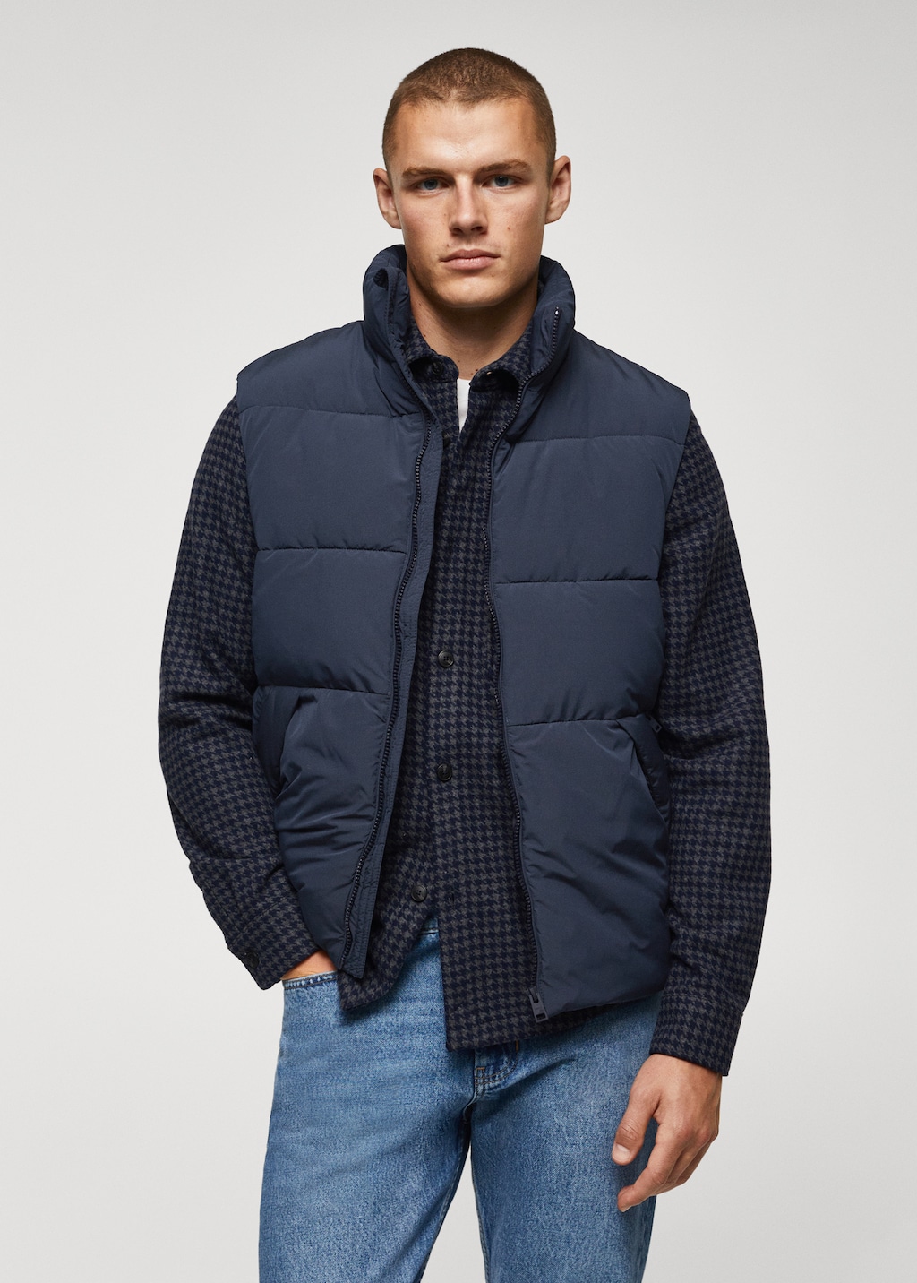 Water-repellent quilted gilet - Medium plane