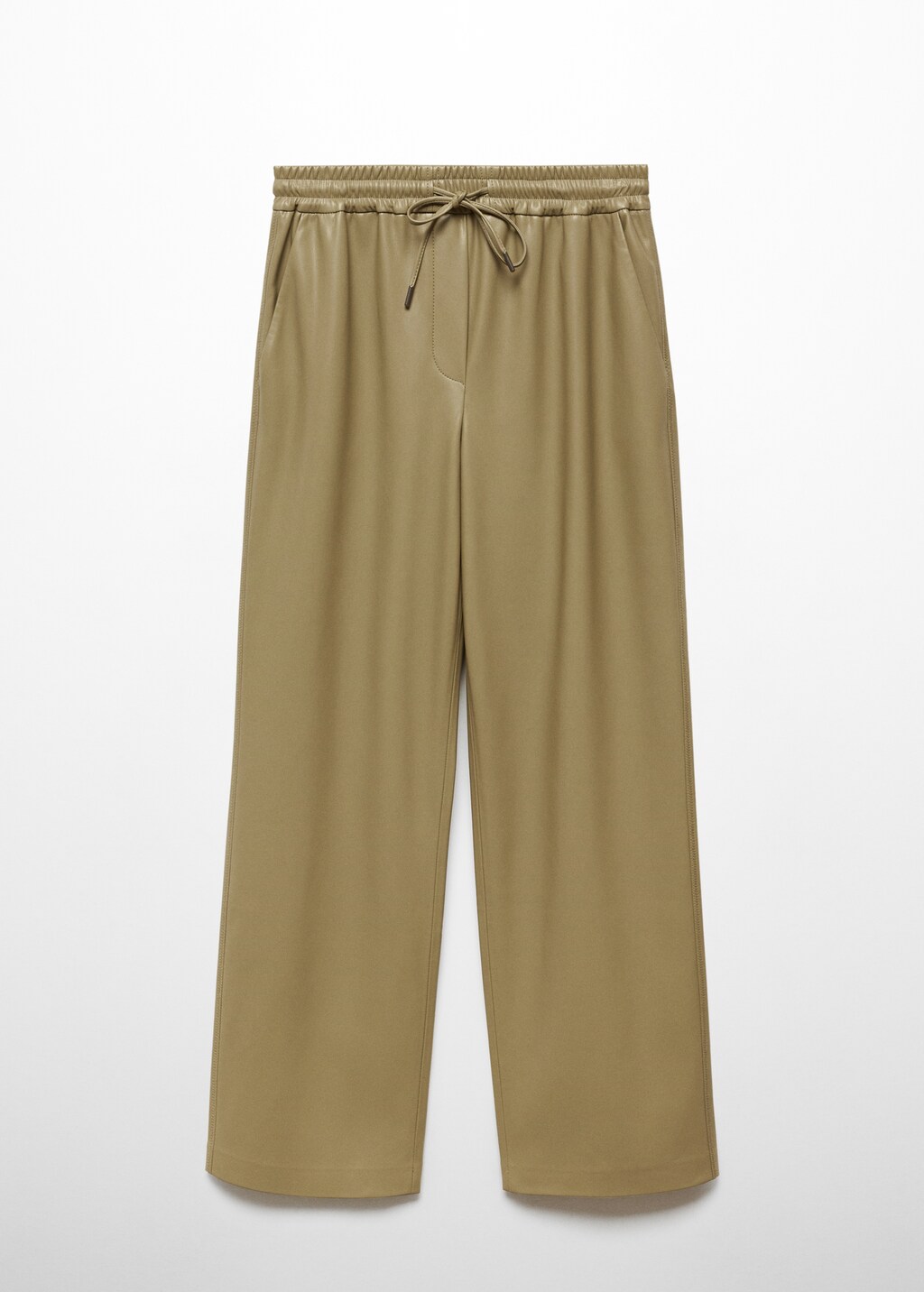 Leather-effect elastic waist trousers - Article without model